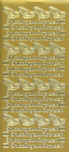 Konturensticker gold, Einladung zur Hochzeit